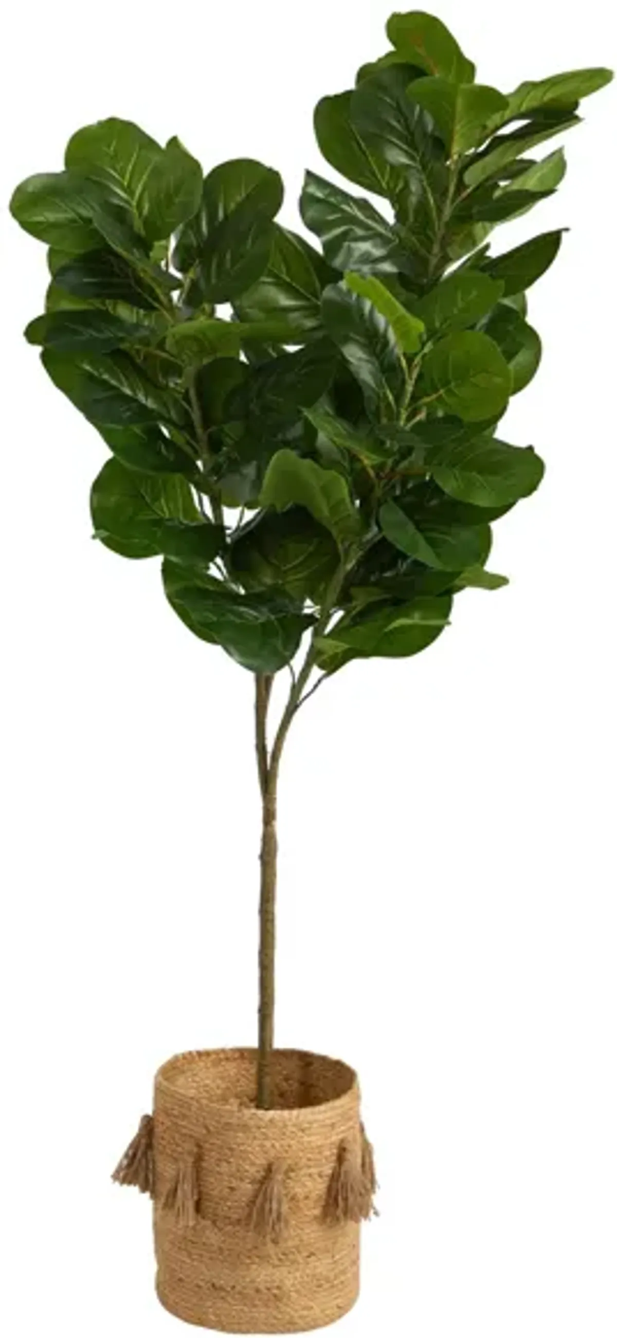 6' Fiddle Leaf Fig Artificial Tree in Planter with Tassels