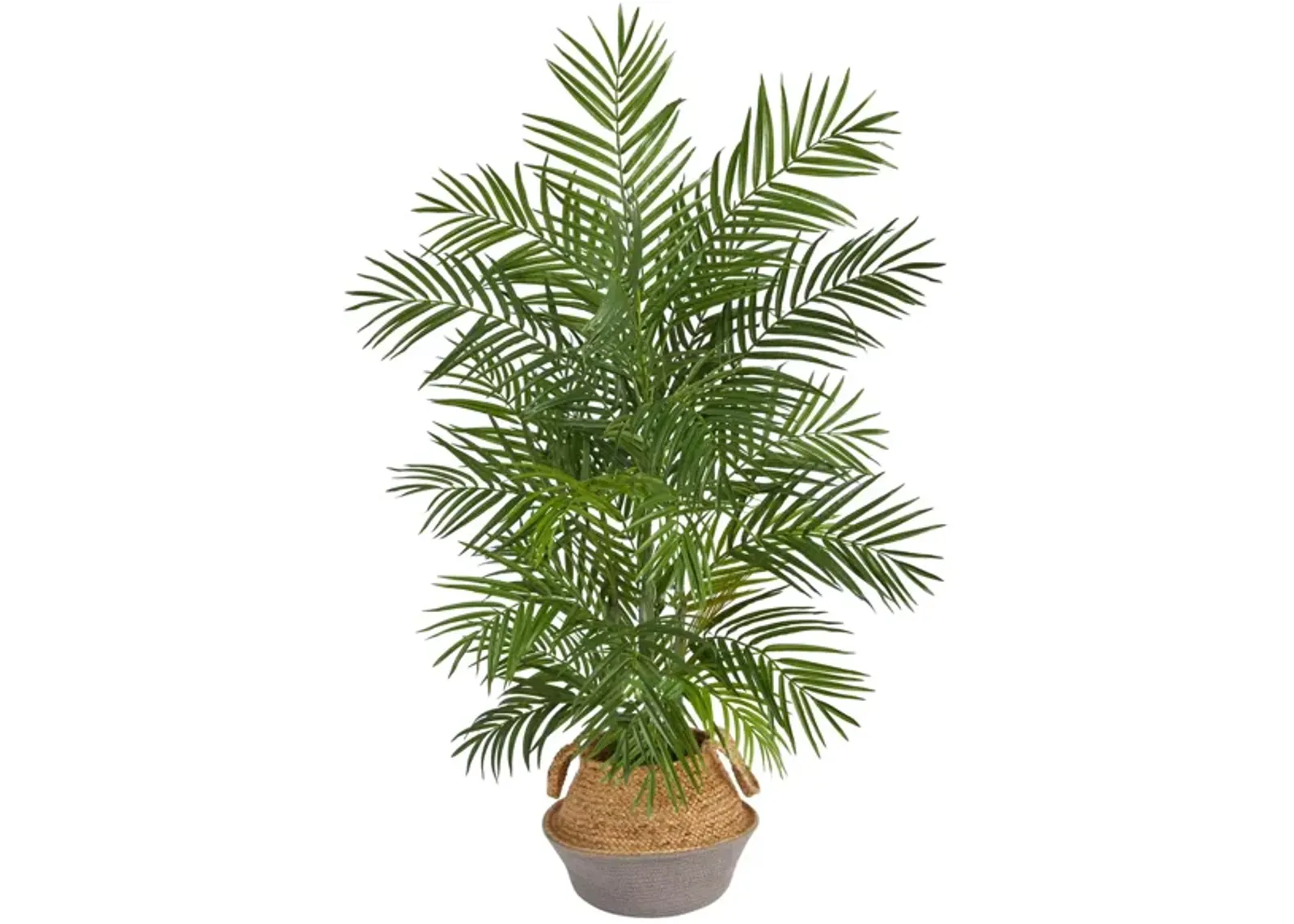 4' Areca Artificial Palm in Gray Woven Planter in Green by Bellanest