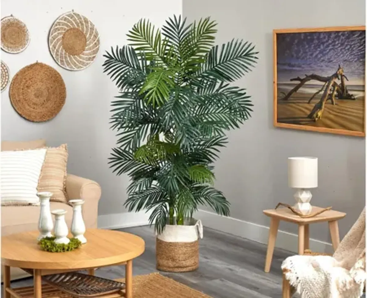 6.5' Golden Cane Artificial Palm Tree in Planter