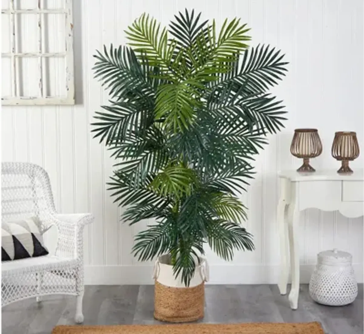 6.5' Golden Cane Artificial Palm Tree in Planter