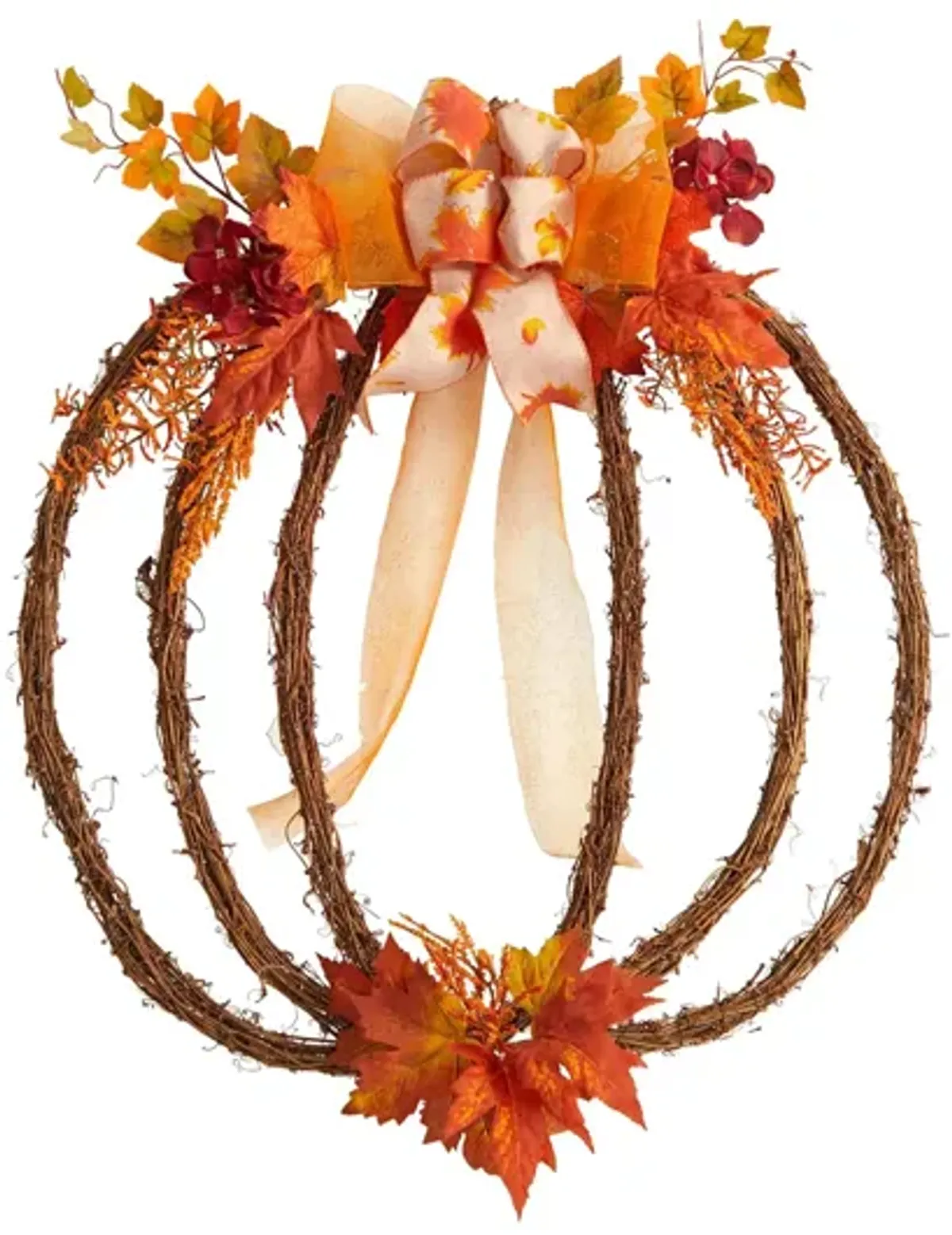 Crisp 26" Pumpkin Vine Wreath in Orange by Bellanest