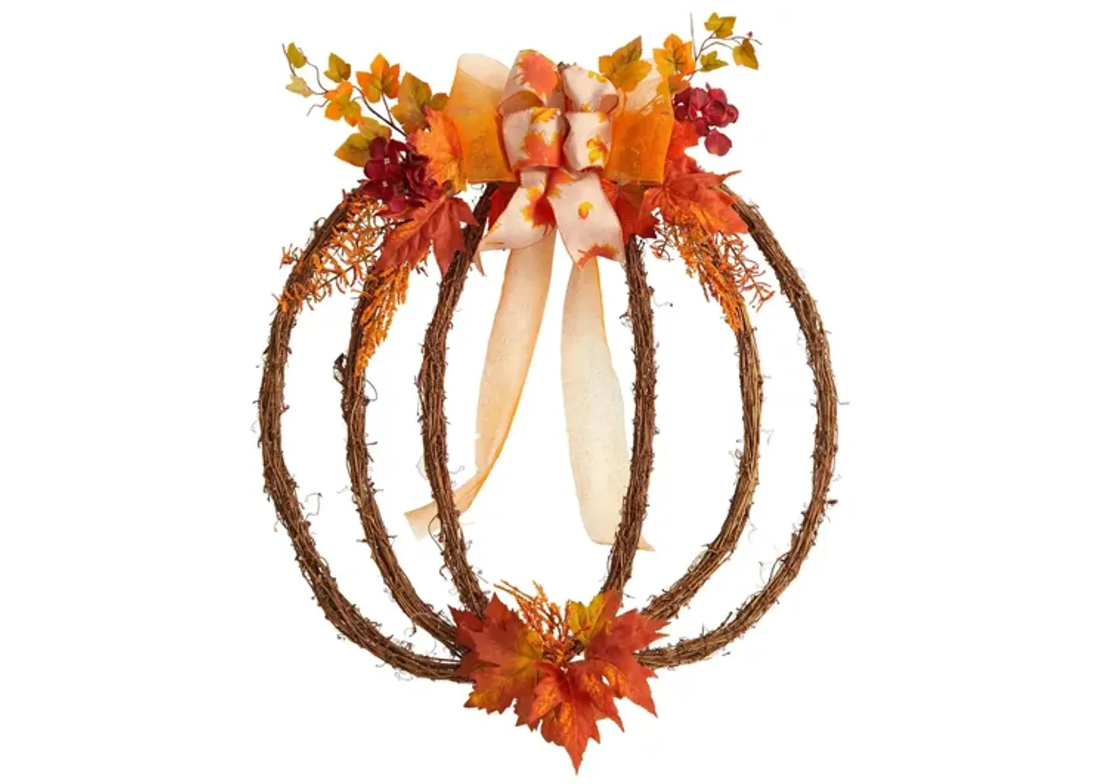 Crisp 26" Pumpkin Vine Wreath in Orange by Bellanest