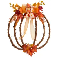 Crisp 26" Pumpkin Vine Wreath in Orange by Bellanest