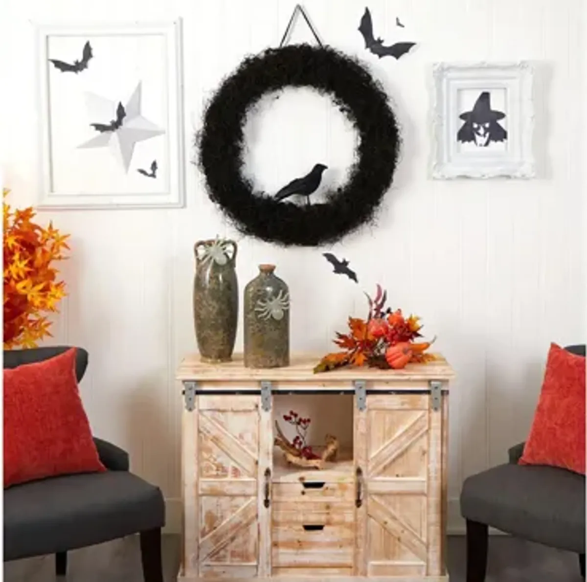 Crisp 30" Raven Twig Wreath