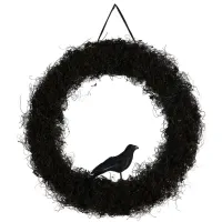 Crisp 30" Raven Twig Wreath in Black by Bellanest