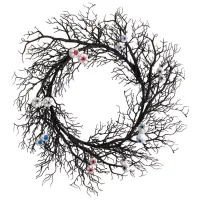 Crisp 30" Eyeball Twig Wreath in Black by Bellanest
