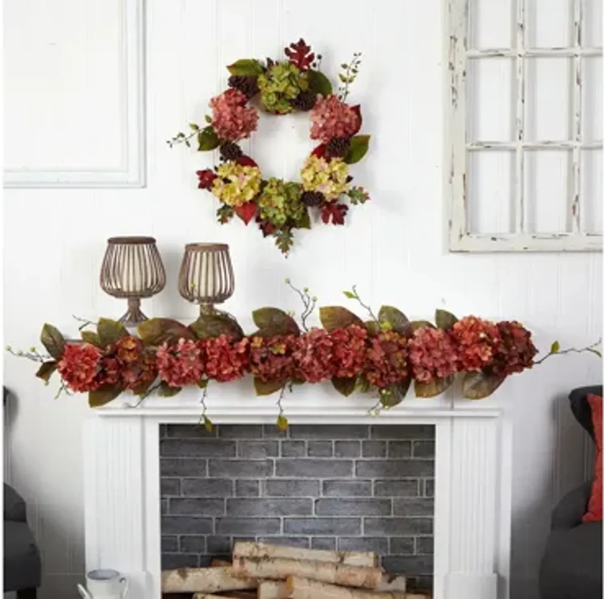 Crisp 6ft Hydrangea and Berry Garland