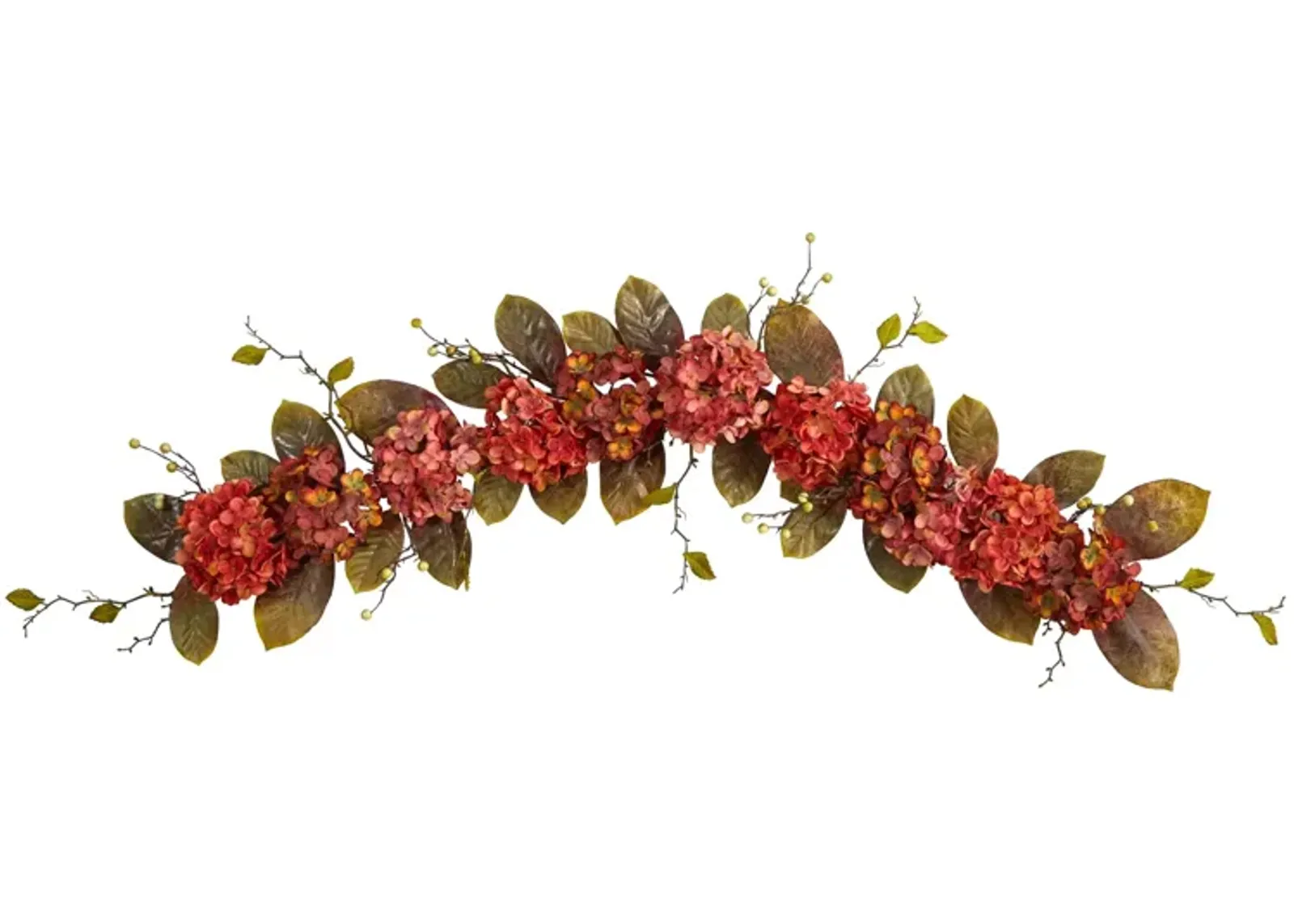 Crisp 6ft Hydrangea and Berry Garland in Orange by Bellanest