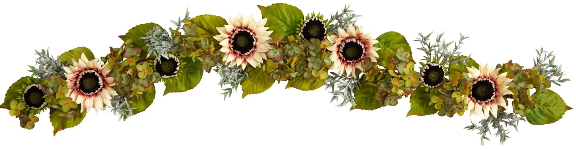 Crisp 5ft Sunflower and Hydrangea Garland in Orange by Bellanest