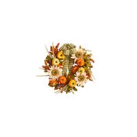 Crisp 24" Pumpkin and Sunflower Wreath in Orange by Bellanest