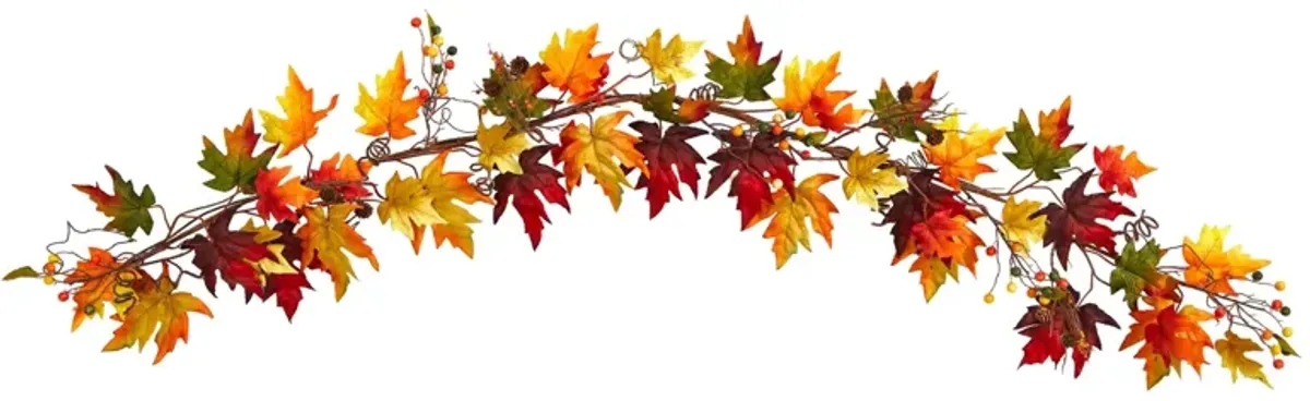 Crisp 6ft Maple Leaf and Berry Garland in Orange by Bellanest