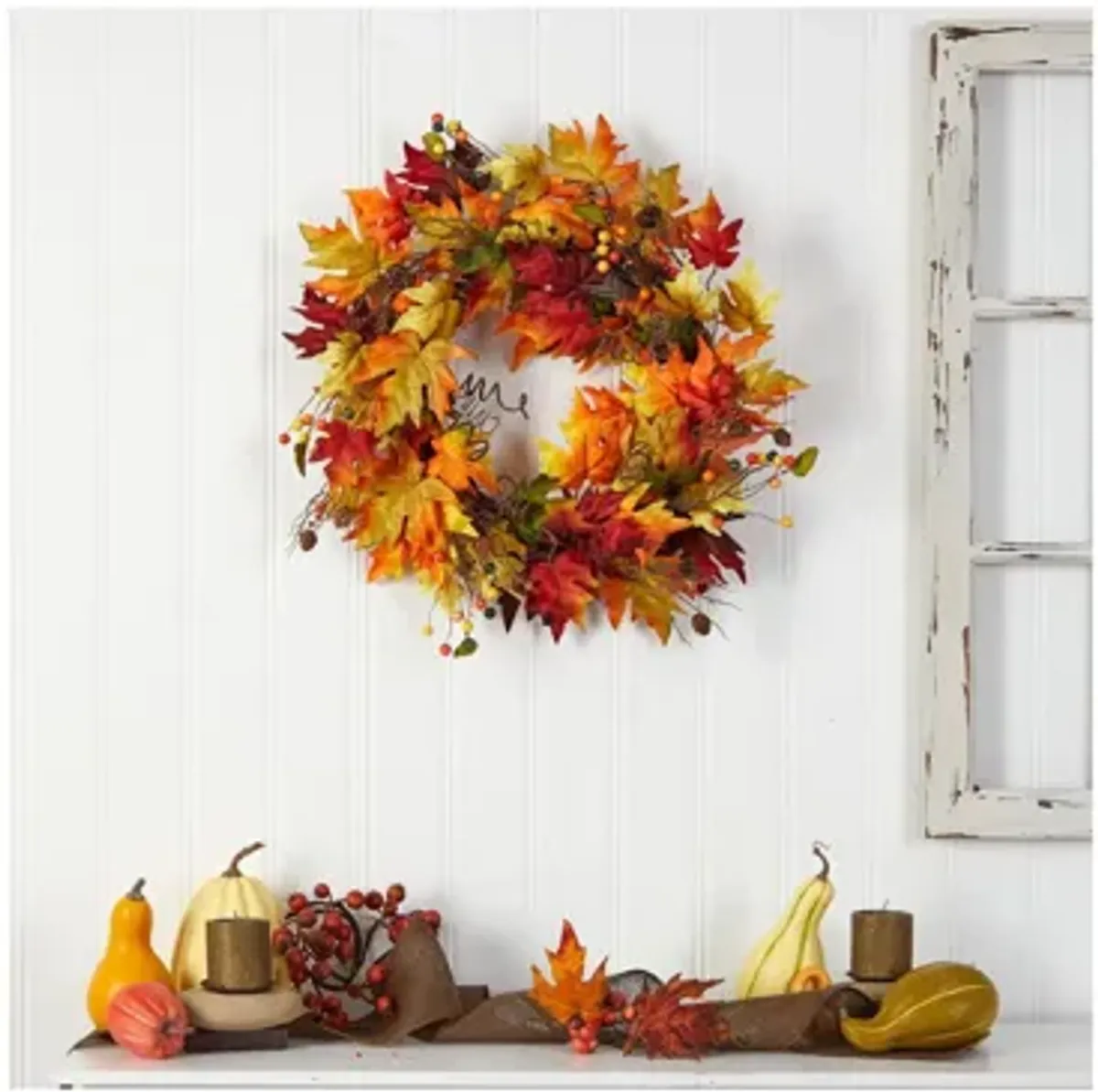 Crisp 24" Maple and Berries Wreath