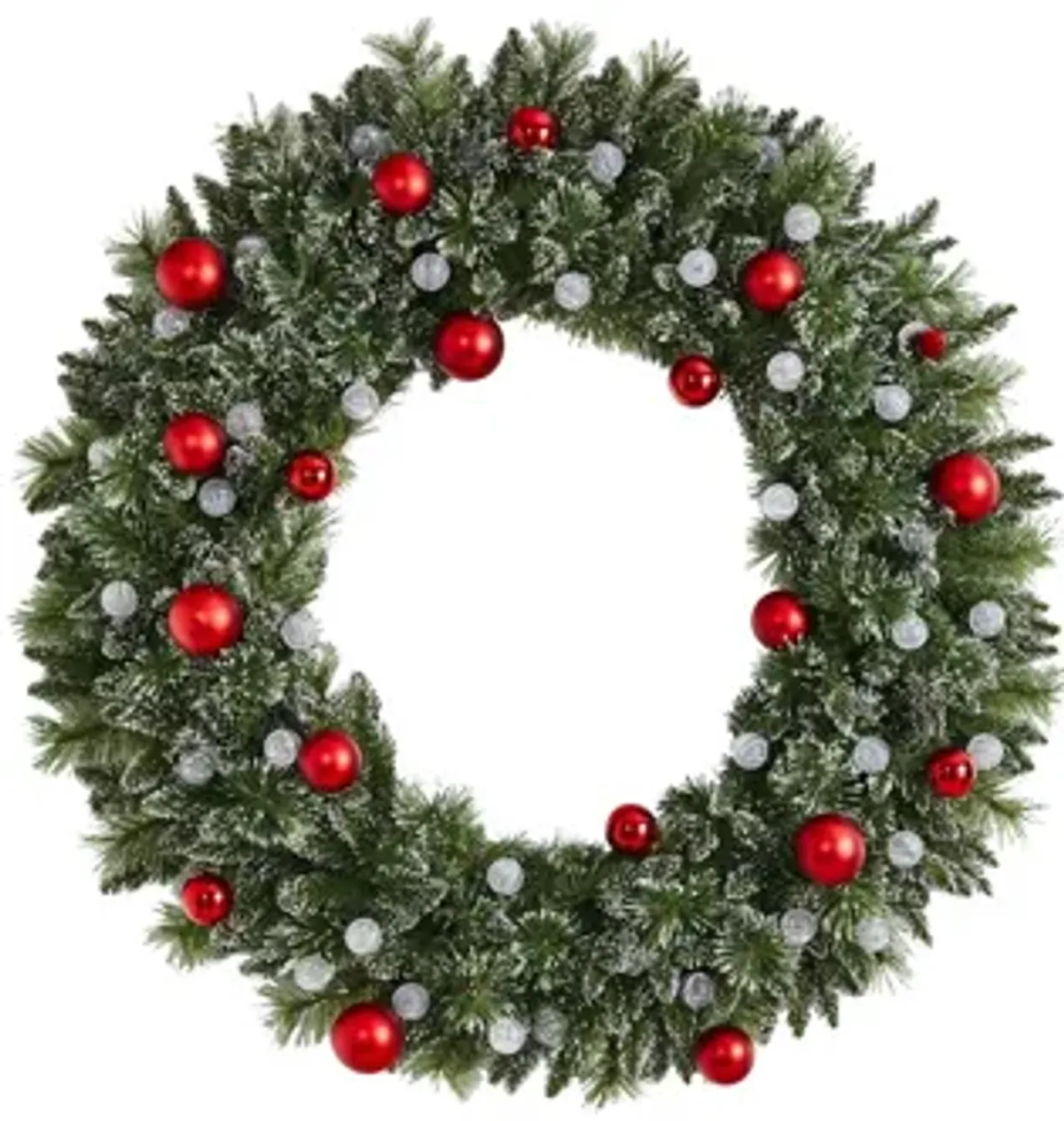 Adak 4ft Pre-Lit Christmas Wreath with Ornaments