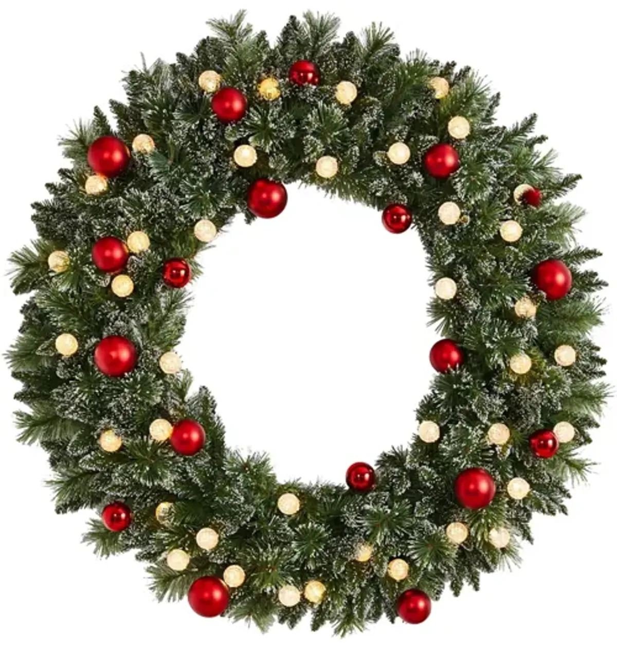 Adak 4ft Pre-Lit Christmas Wreath with Ornaments