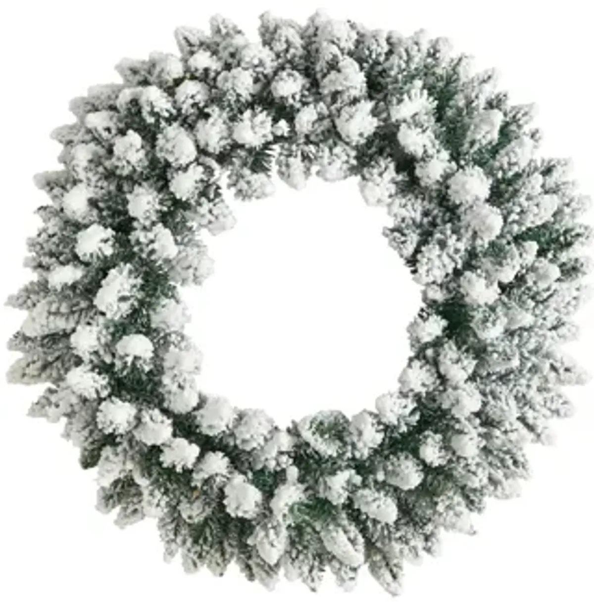 Adak 24" Pre-Lit Snowy Flocked Christmas Wreath