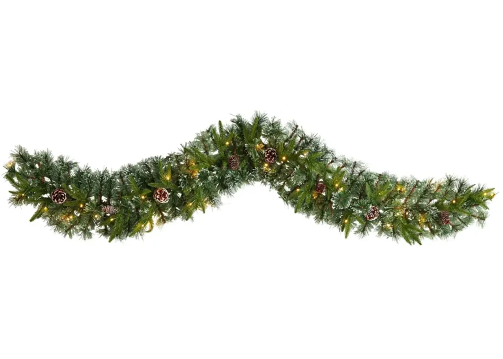 Adak 6ft Snow Tipped Christmas Garland in Green by Bellanest