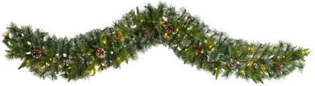 Adak 6ft Snow Tipped Christmas Garland in Green by Bellanest
