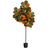 Fall foliage 6ft Fiddle Leaf Tree in Brown by Bellanest