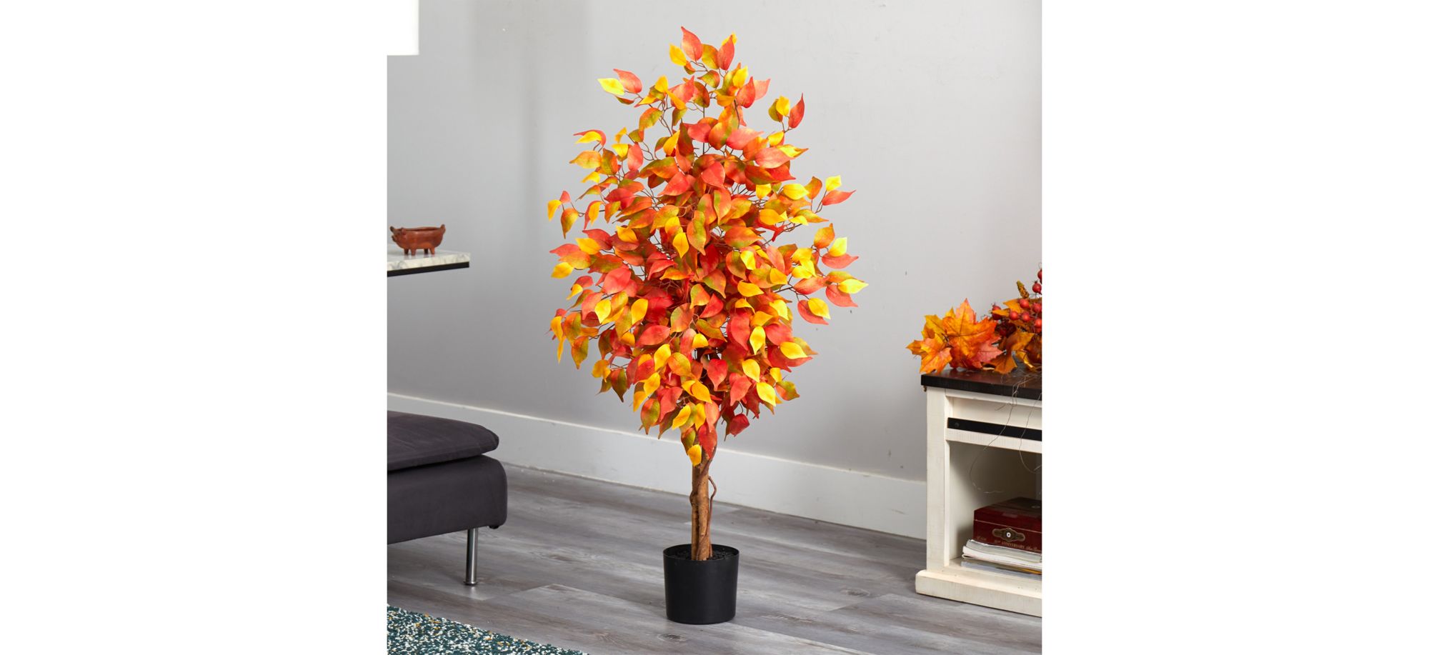 Fall foliage 4ft Ficus Tree in Orange by Bellanest