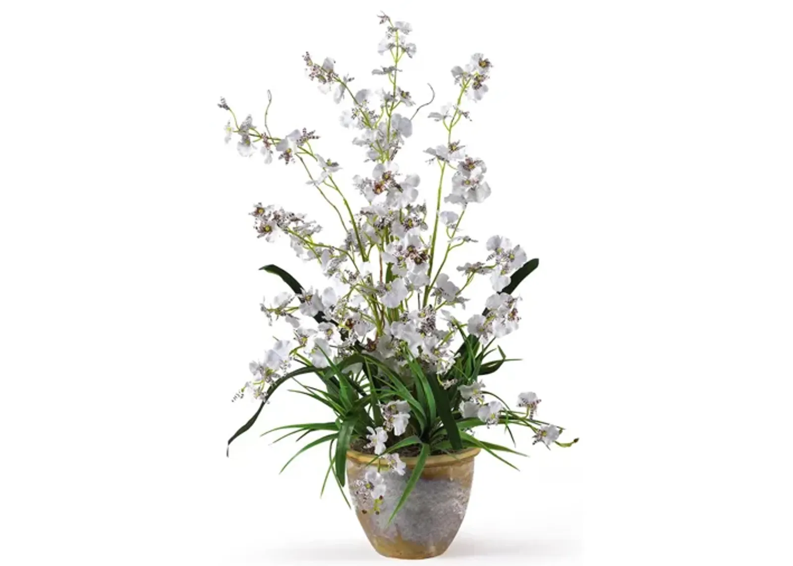 Dancing Lady Silk Orchid Artificial Arrangement in White by Bellanest