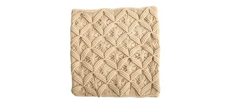 18in. Boho Diamond Woven Macrame Decorative Pillow Cover in Beige by Bellanest