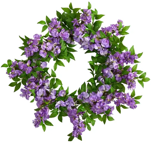 18in. Wisteria Artificial Wreath in Purple by Bellanest