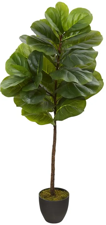 46in. Fiddle Leaf Artificial Tree in Green by Bellanest