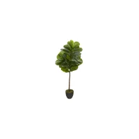 46in. Fiddle Leaf Artificial Tree in Green by Bellanest
