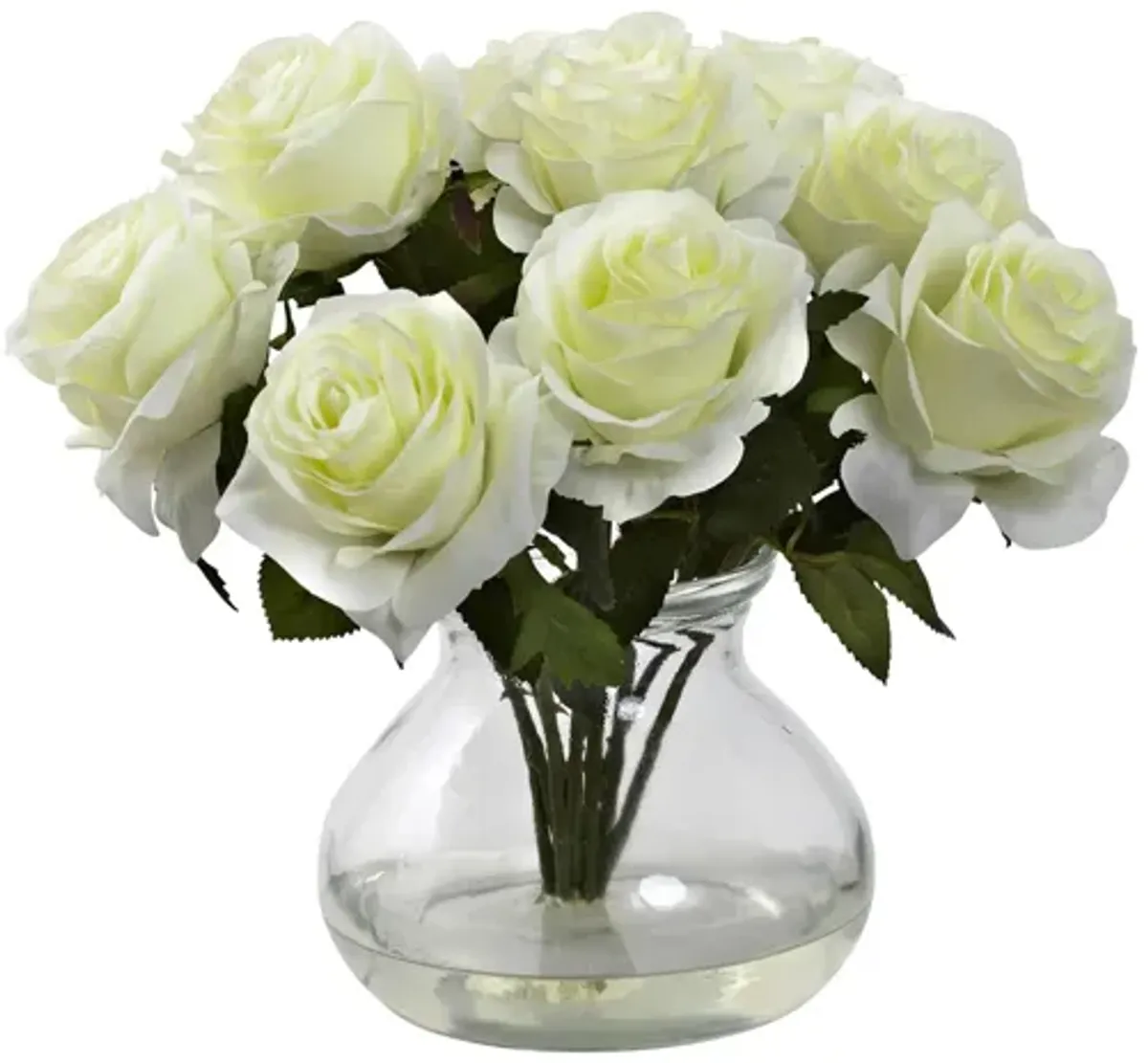 Rose Arrangement with Vase in White by Bellanest