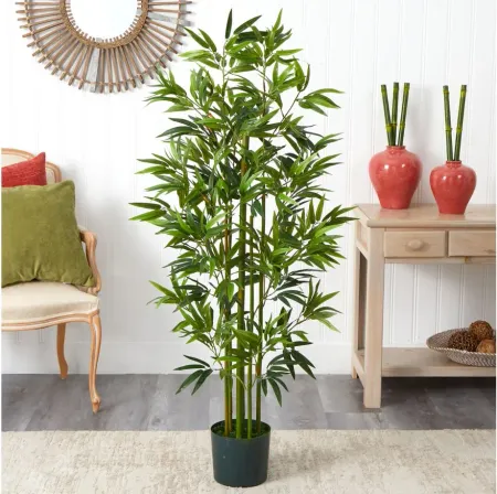 5ft. Bamboo Artificial Tree in Green by Bellanest