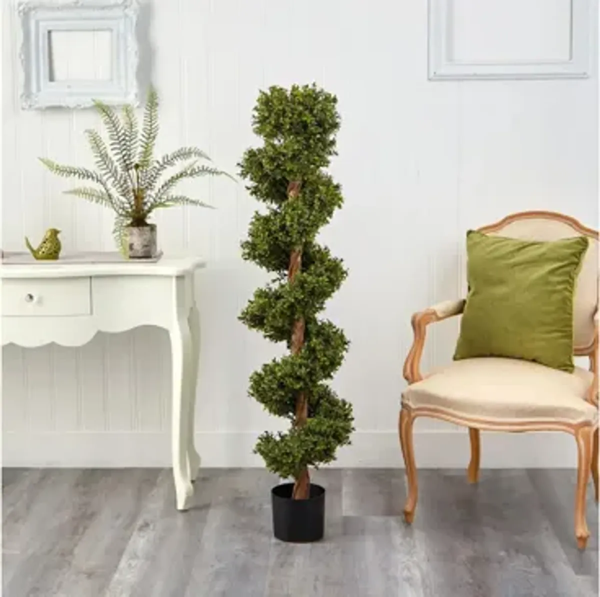 5ft. Boxwood Spiral Topiary Artificial Tree (Indoor/Outdoor)