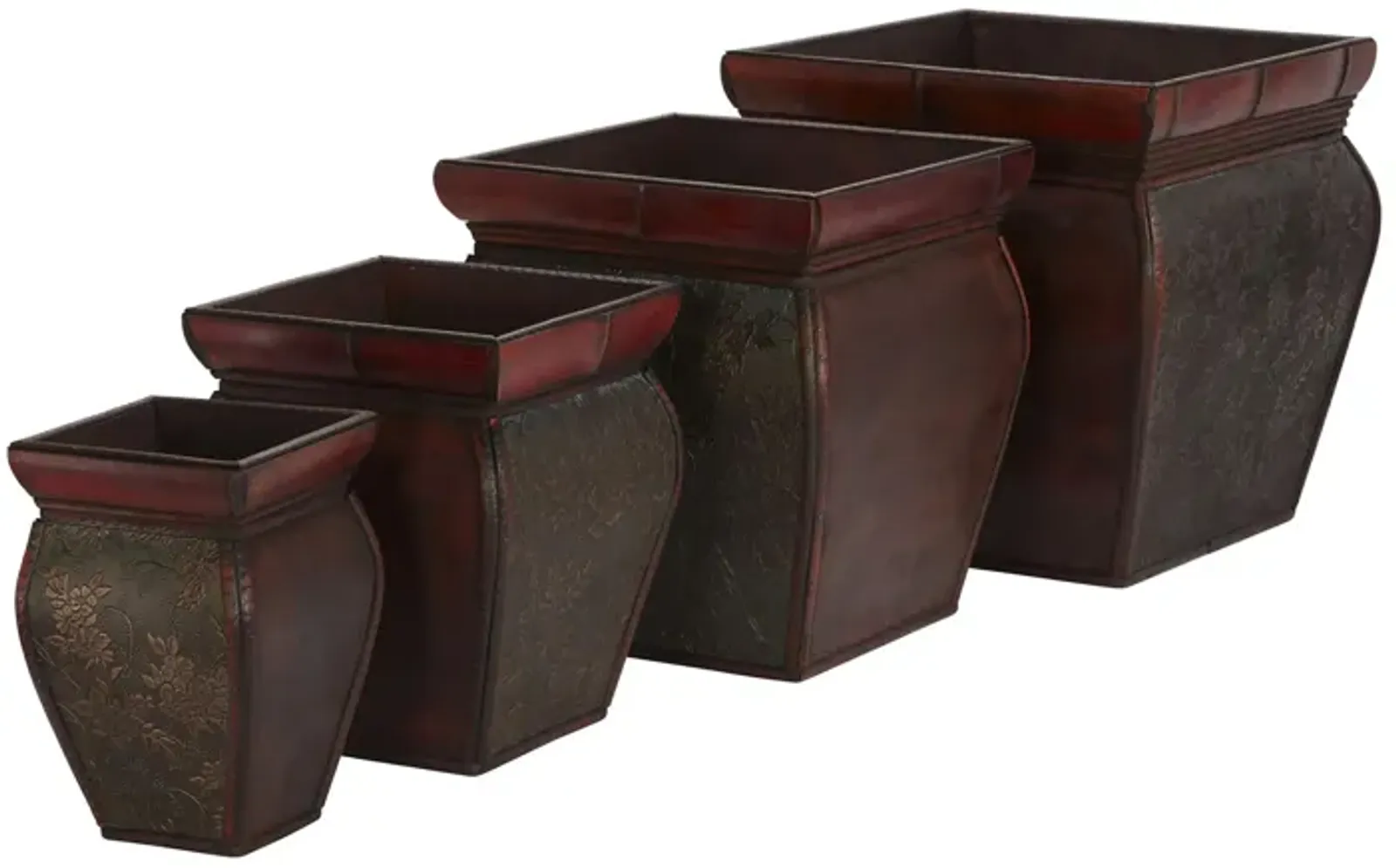 Square Planters with Rim- Set of 4