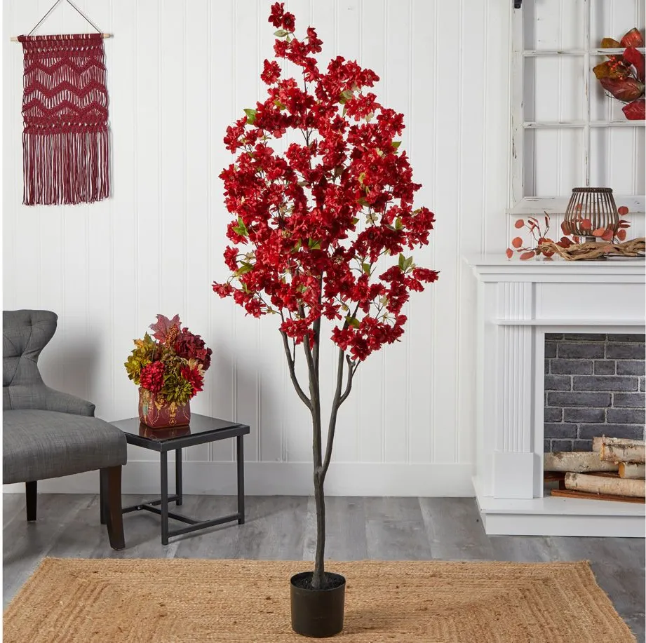 6ft. Cherry Blossom Artificial Tree in Red by Bellanest