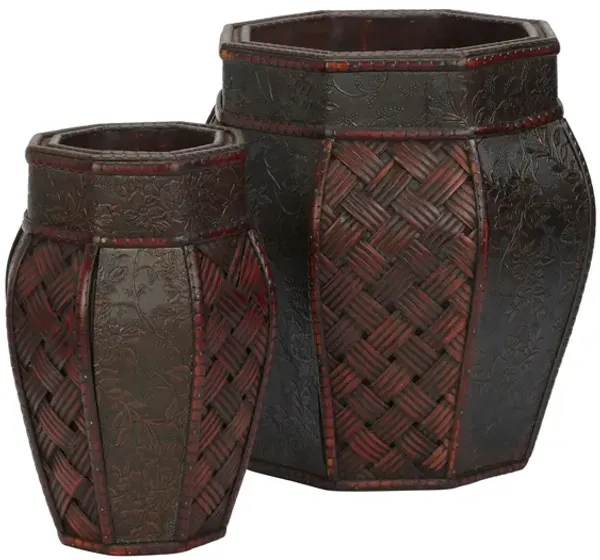 Design and Weave Panel Decorative Planters (Set of 2)