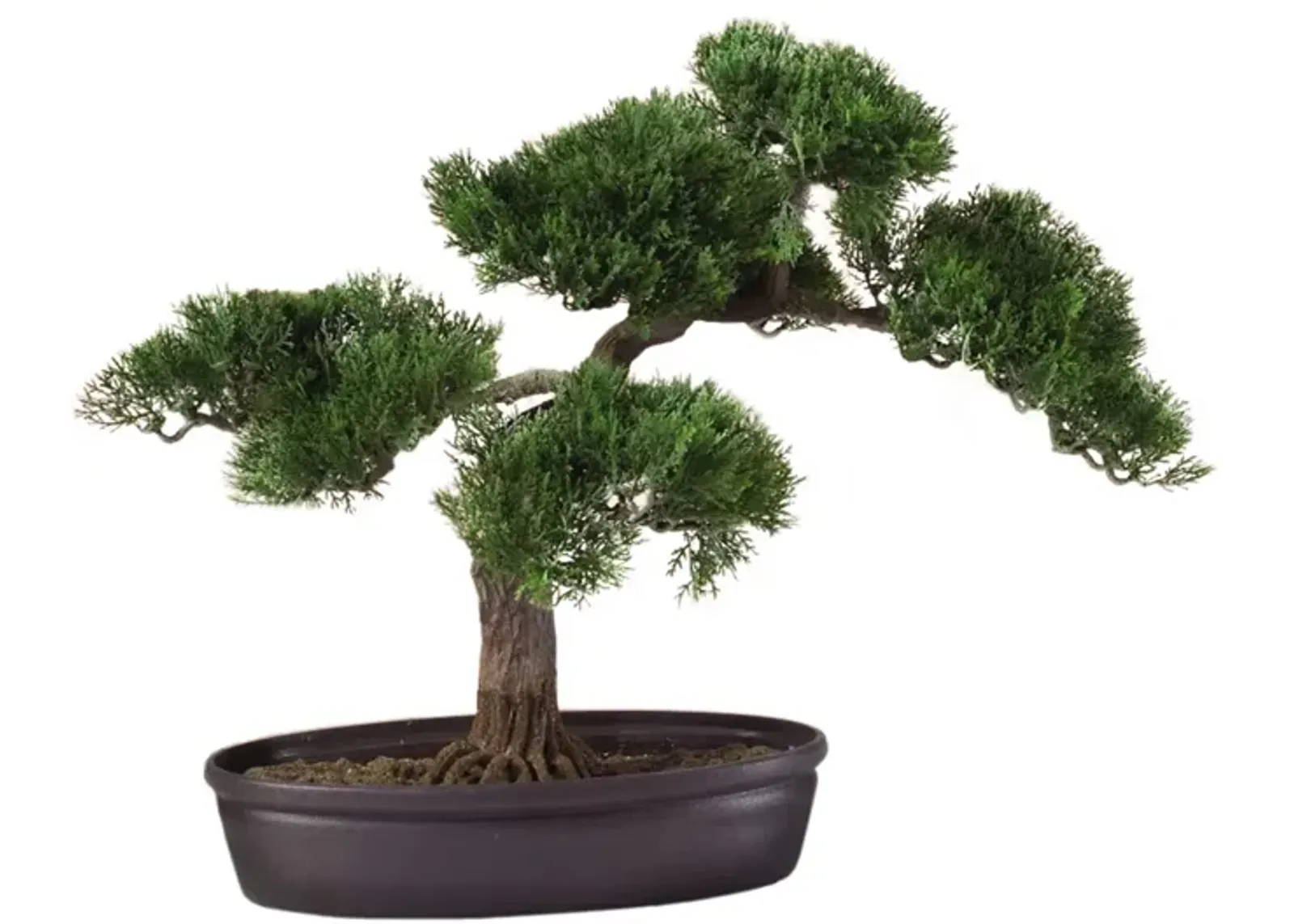 16in. Cedar Bonsai Silk Plant in Green by Bellanest