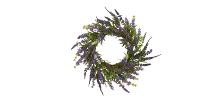 18in. Lavender Artificial Wreath in Purple by Bellanest