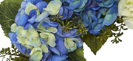 24in. Hydrangea Artificial Wreath in Blue by Bellanest
