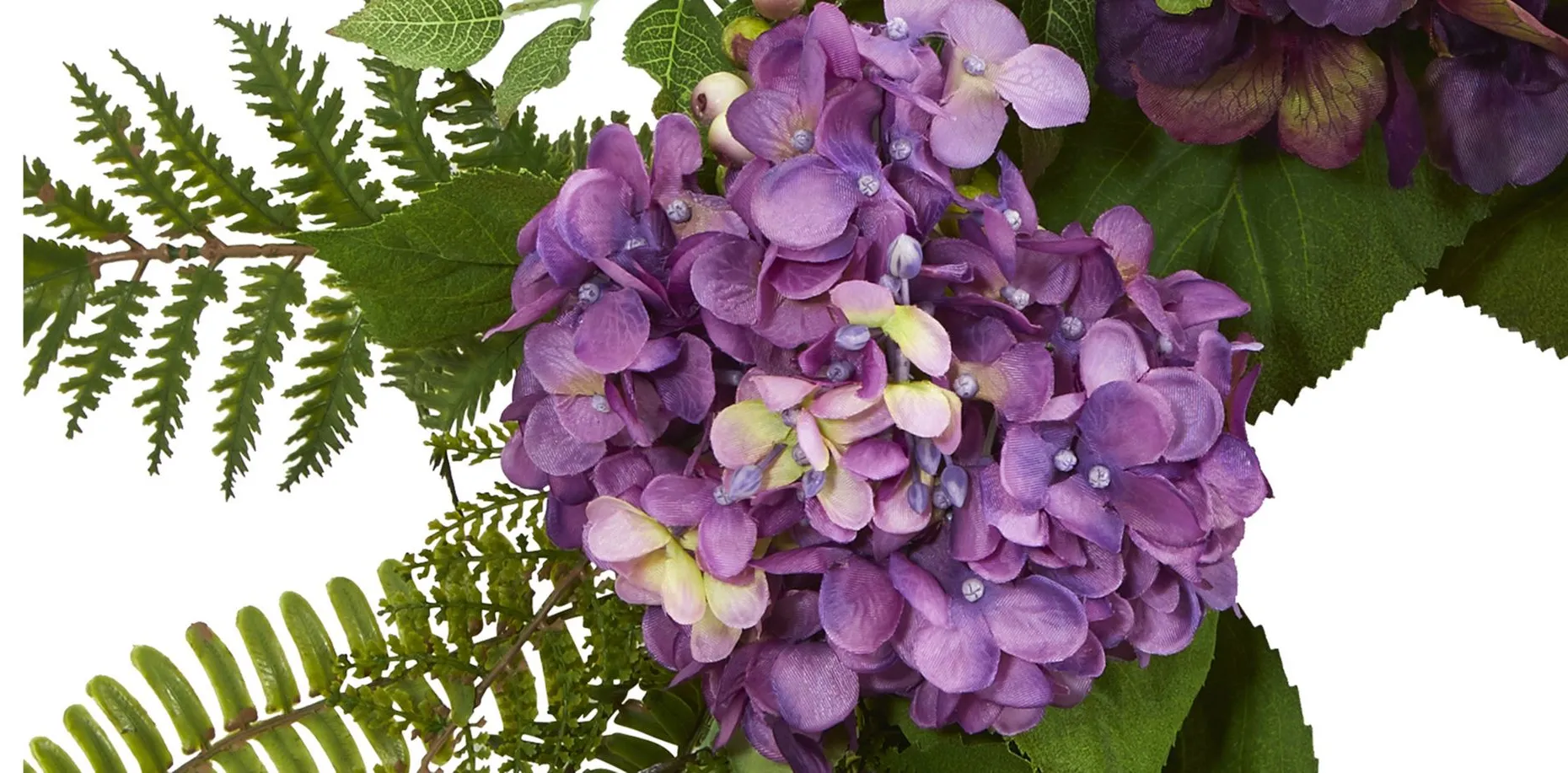 24in. Hydrangea Berry Wreath in Purple by Bellanest