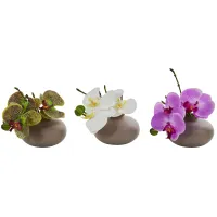 7in. Phalaenopsis Orchid Artificial Arrangement, Set of 3 in Multicolor by Bellanest