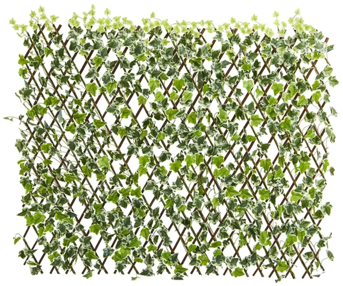 39in. English Ivy Artificial Expandable Fence UV Resistant & Waterproof in Green by Bellanest