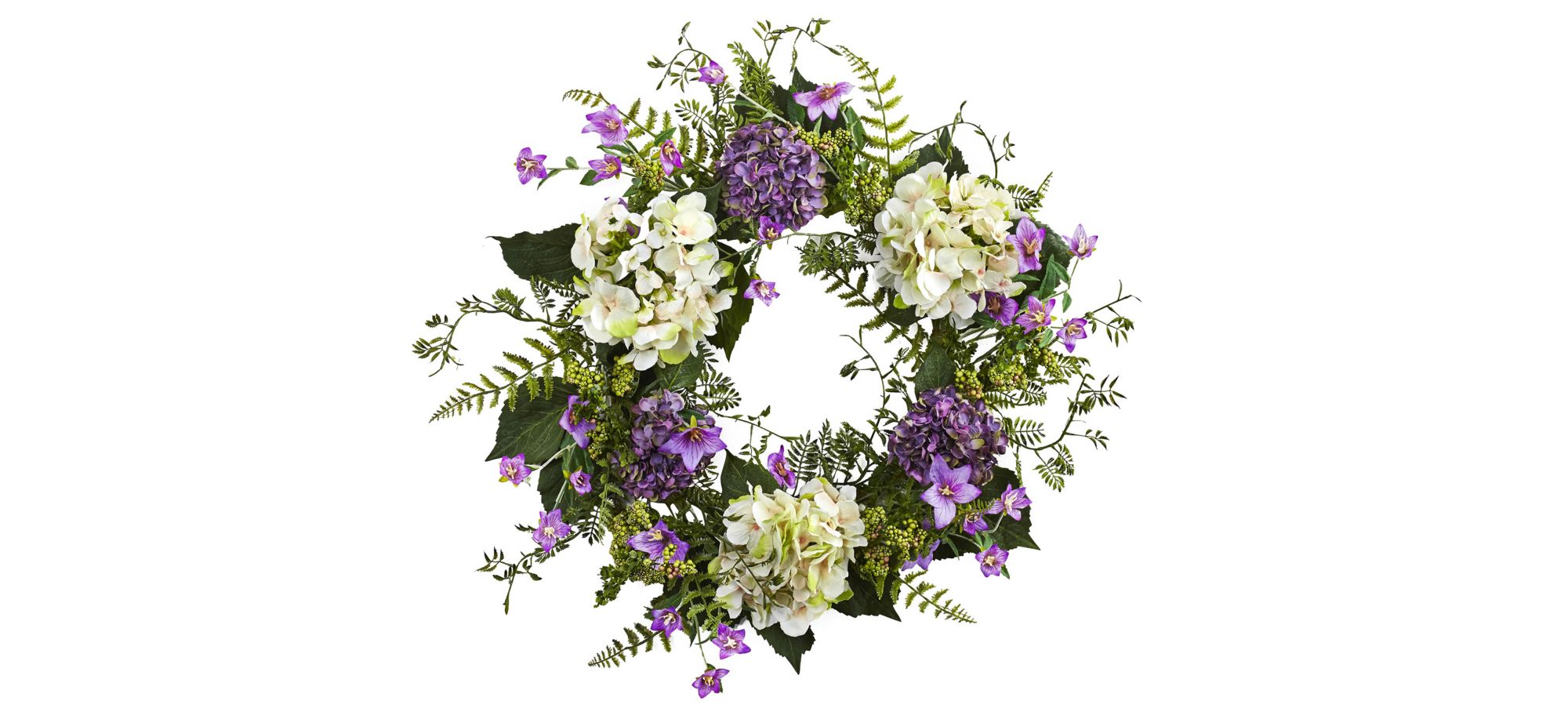 24in. Hydrangea Berry Wreath in Purple by Bellanest