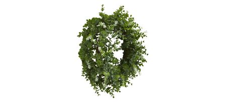 18in. Eucalyptus Double Ring Wreath with Twig Base in Green by Bellanest