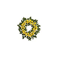 24in. Lemon Wreath in Yellow by Bellanest