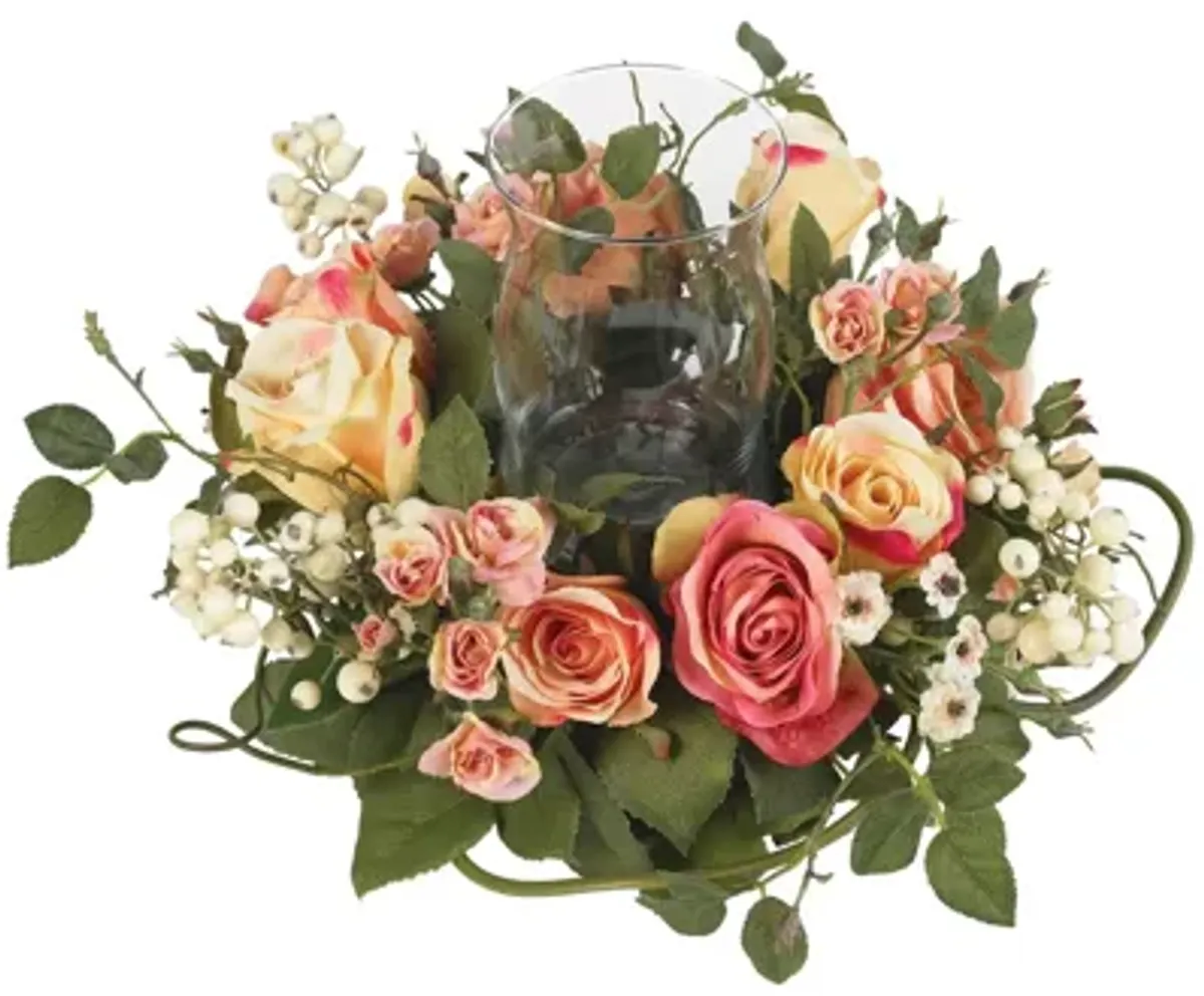 Rose Candelabrum Silk Flower Arrangement