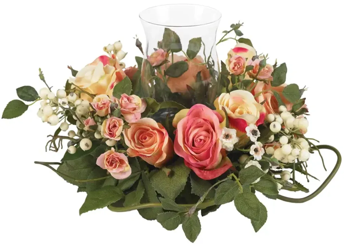 Rose Candelabrum Silk Flower Arrangement