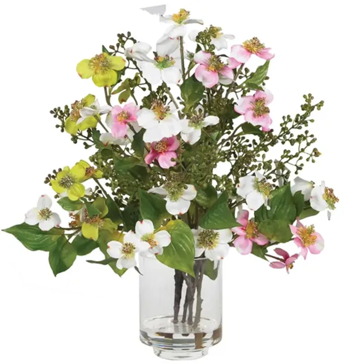 Dogwood Silk Flower Artificial Arrangement in Assorted by Bellanest