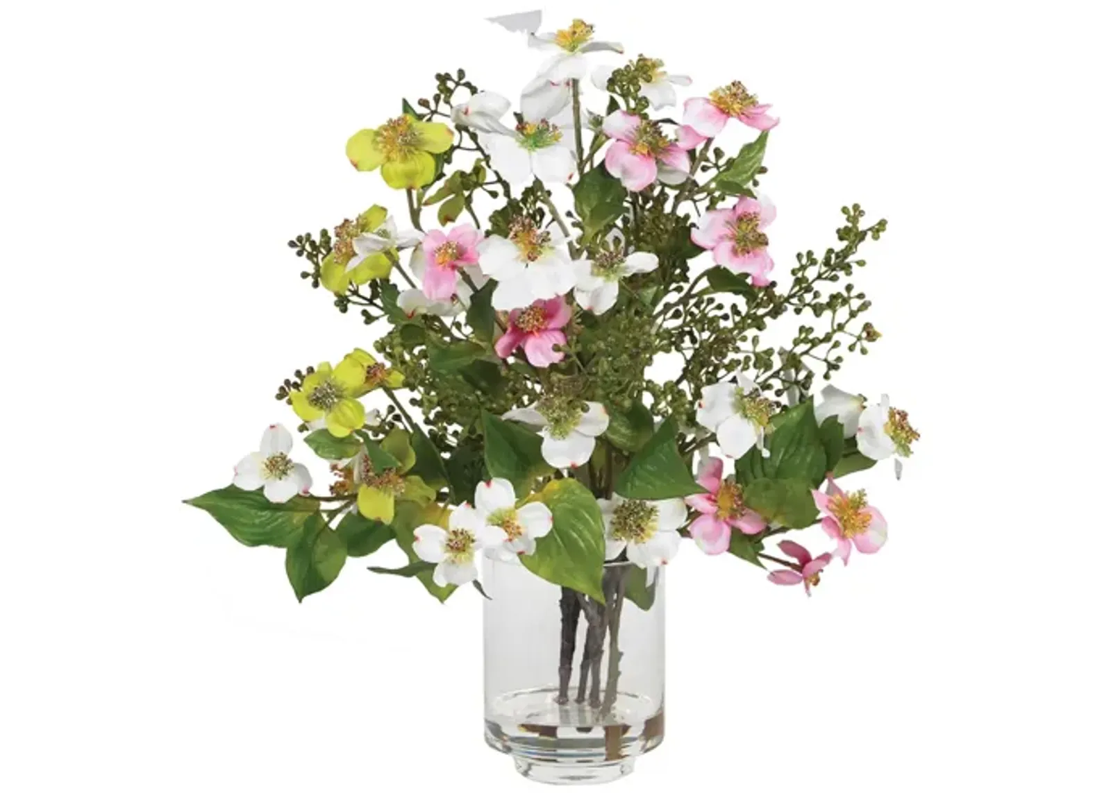 Dogwood Silk Flower Artificial Arrangement in Assorted by Bellanest