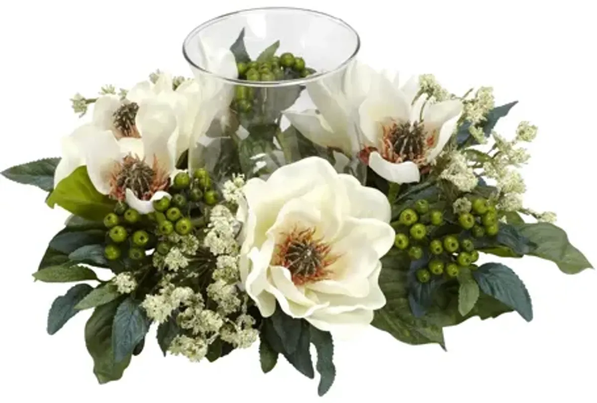 Magnolia Candelabrum Silk Flower Arrangement