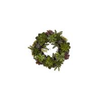 20in. Succulent Wreath in Green by Bellanest