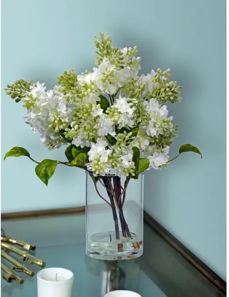 Lilac Silk Flower Arrangement in White by Bellanest